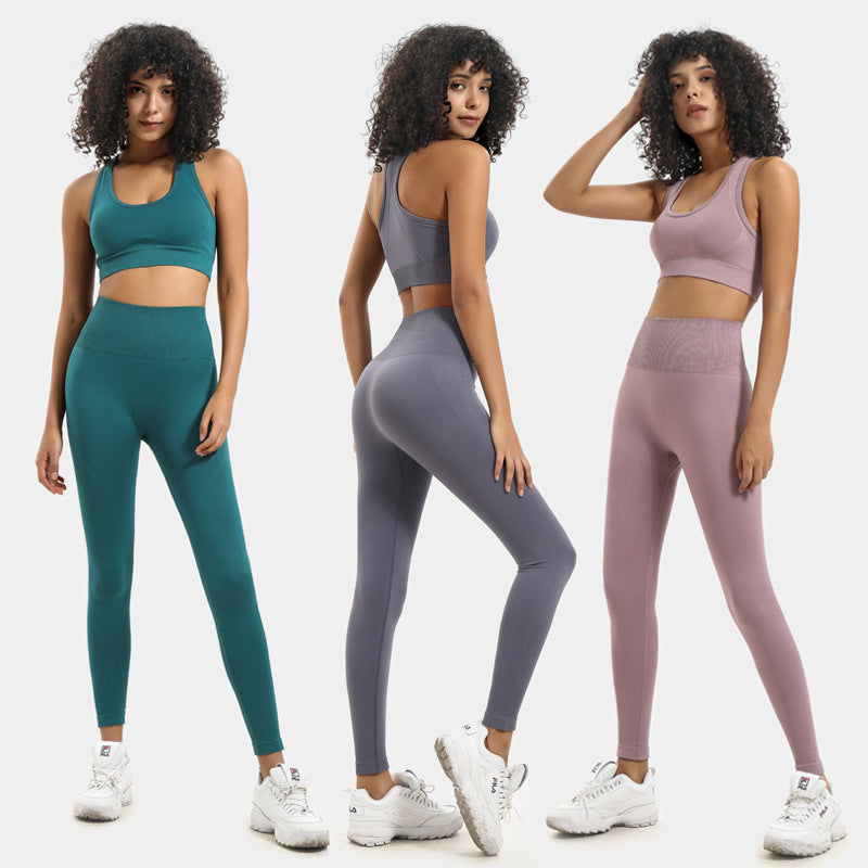 Seamless Knit Yoga Set for Women - Activewear Outfit Karis Fashions
