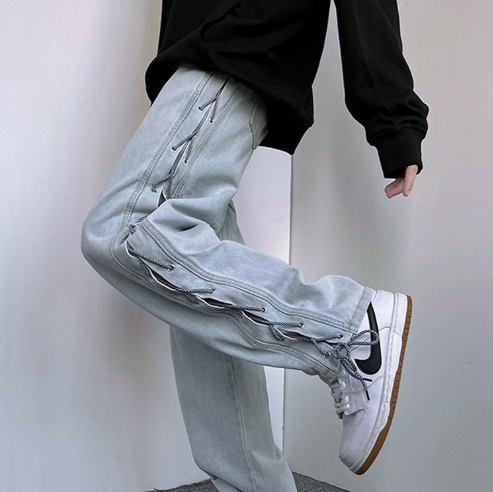 Niche Wide Leg American Jeans for Men in Hip Hop Style Karis Fashions