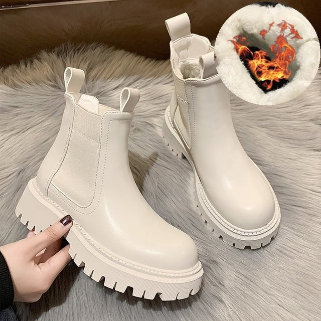 Women's Martin Short Boots - Thick-Soled British Style Karis Fashions