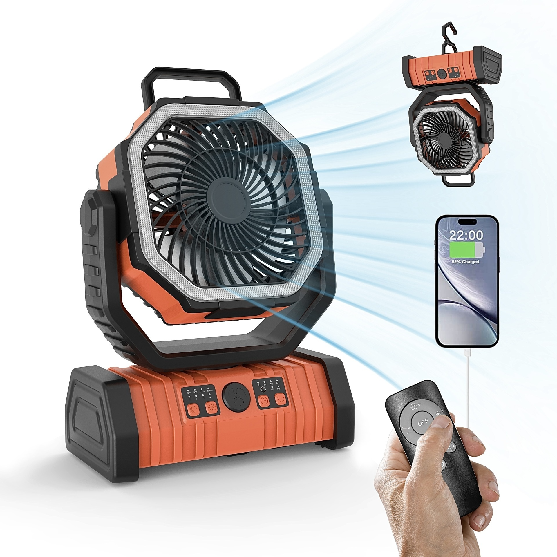 Outdoor Household Power Bank LED Light Camping Fan Karis Fashions