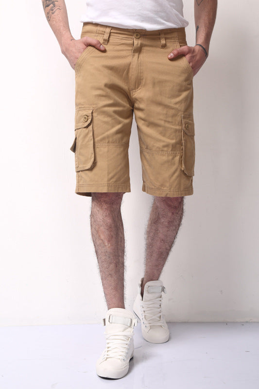 Men's Casual Cotton Cargo Shorts, Loose Fit Beach Pants Karis Fashions