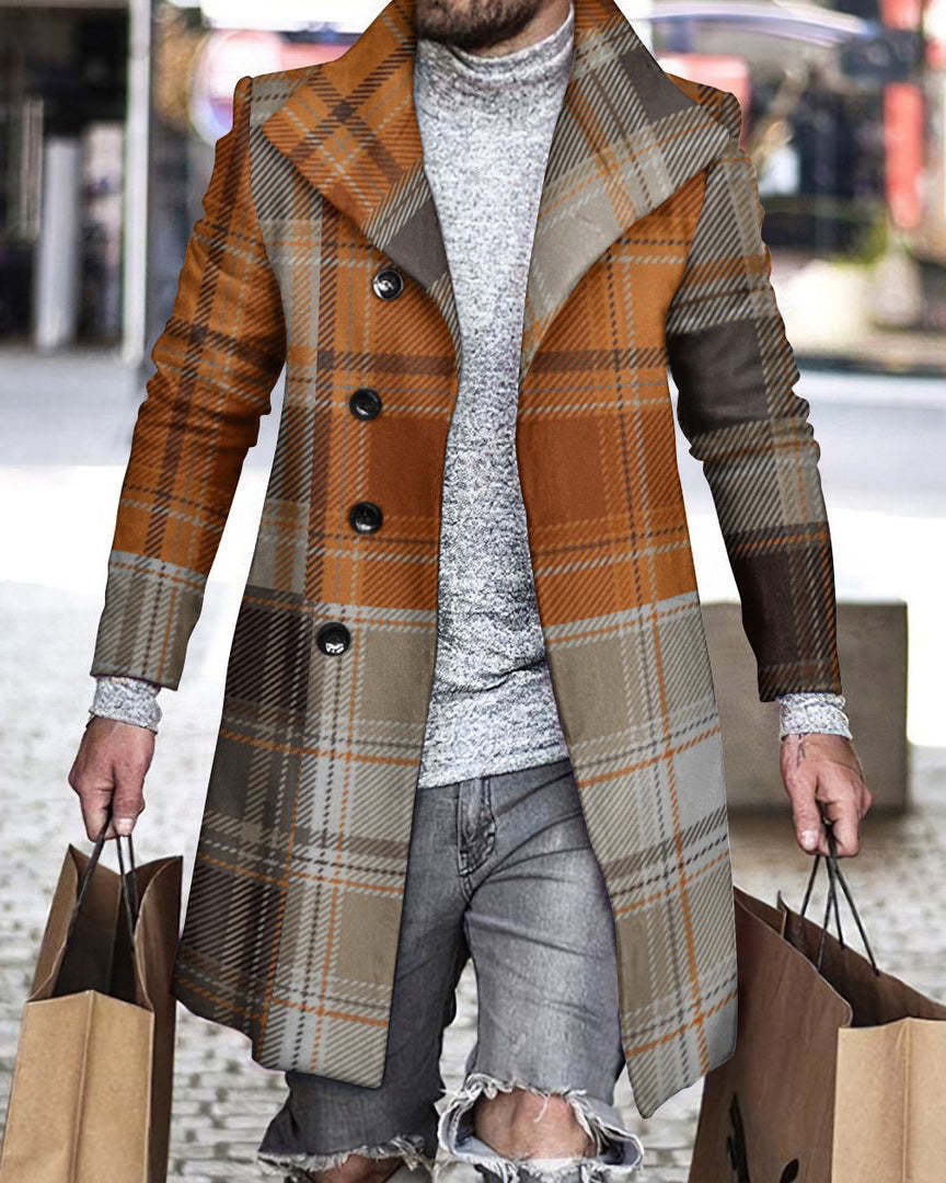 3D Printed Men's Woolen Lapel Jacket Karis Fashions