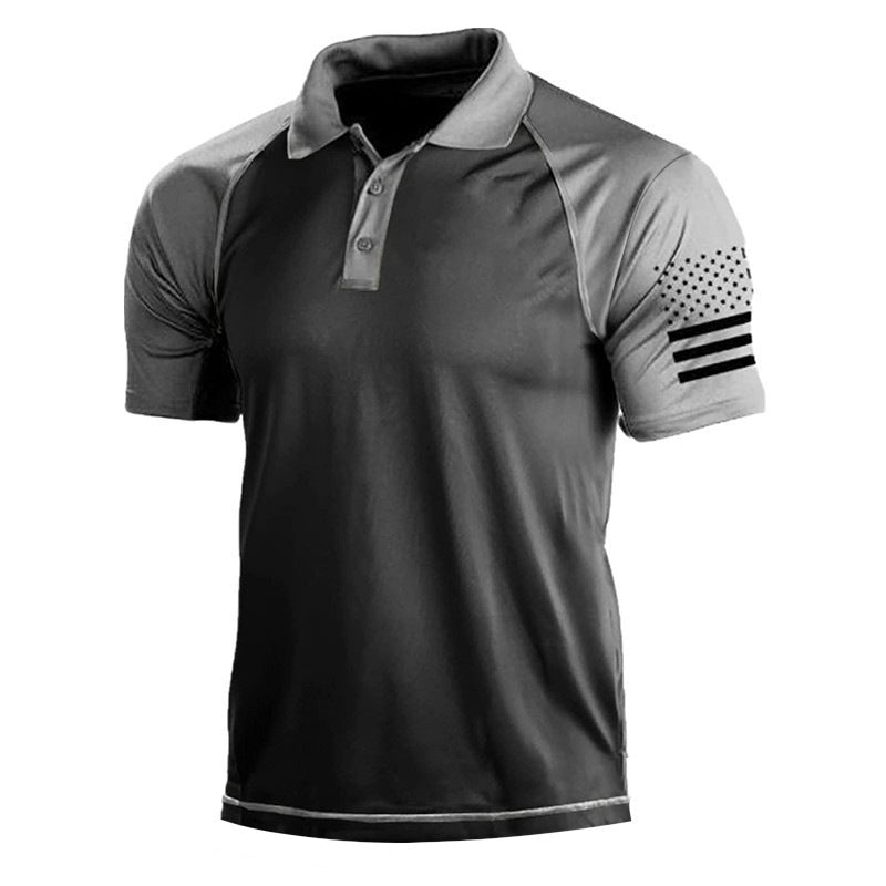 Men's Outdoor 3D Digital Polo Shirt with US Flag Karis Fashions