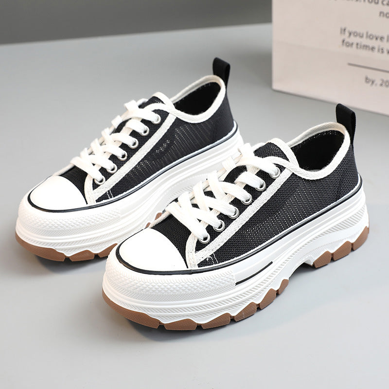 Women's Breathable Canvas Shoes - Thick-Soled Casual Wear Karis Fashions