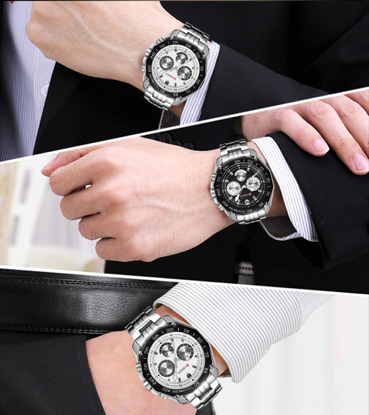 Men's Stainless Steel Watch with Three Eyes Karis Fashions