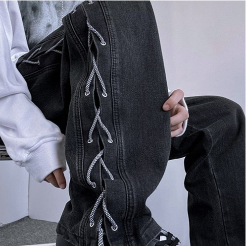 Niche Wide Leg American Jeans for Men in Hip Hop Style Karis Fashions