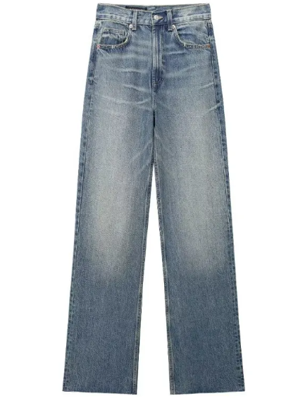 Fashion Casual High Waist Straight Wide Leg Denim Trousers For Women Karis Fashions