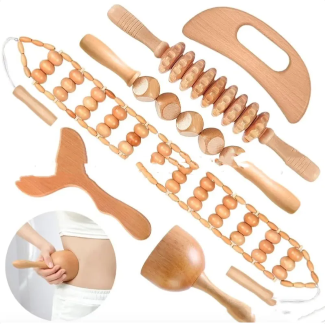 Wooden Anti-Cellulite Hand Massage Roller Set (Multiple Options) Karis Fashions
