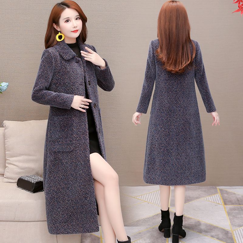 Mid-Length Padded Imitation Mink Fleece Coat for Women Karis Fashions