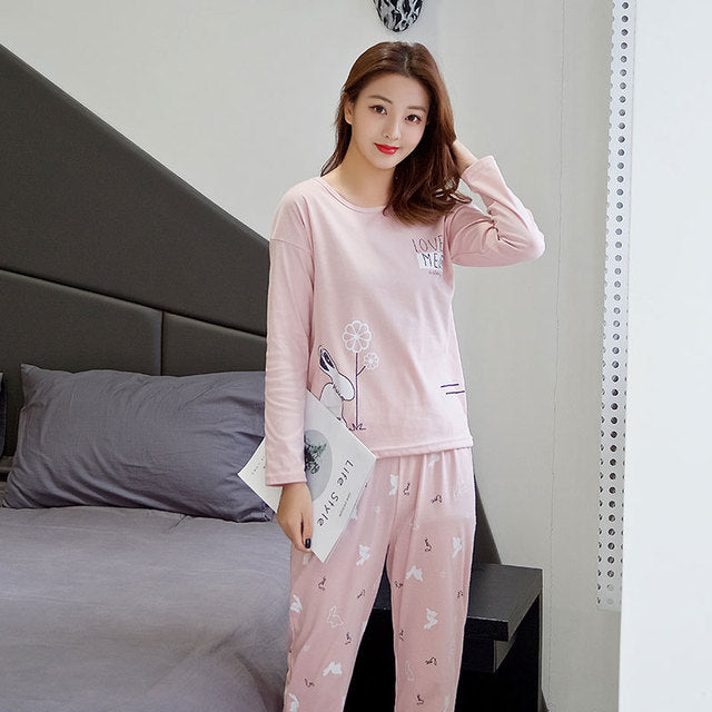 Women's Long-Sleeved Pajama Set in Cute Design Karis Fashions