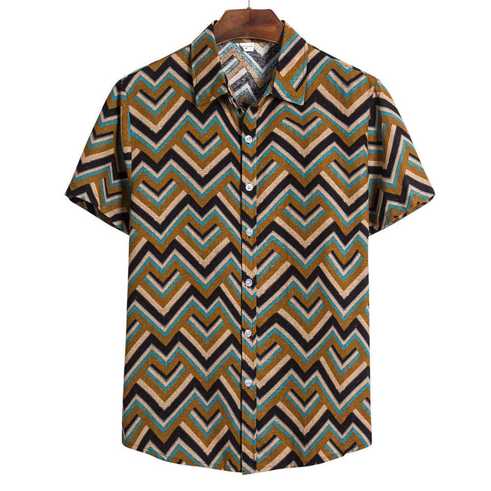 2023 Men's Fashion 3D Printed Short Sleeve Shirt Karis Fashions