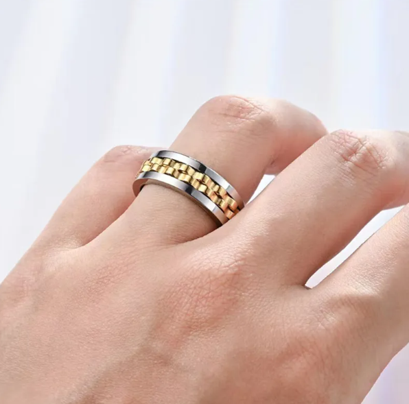 Titanium Spinner Fidget Ring for Men Karis Fashions