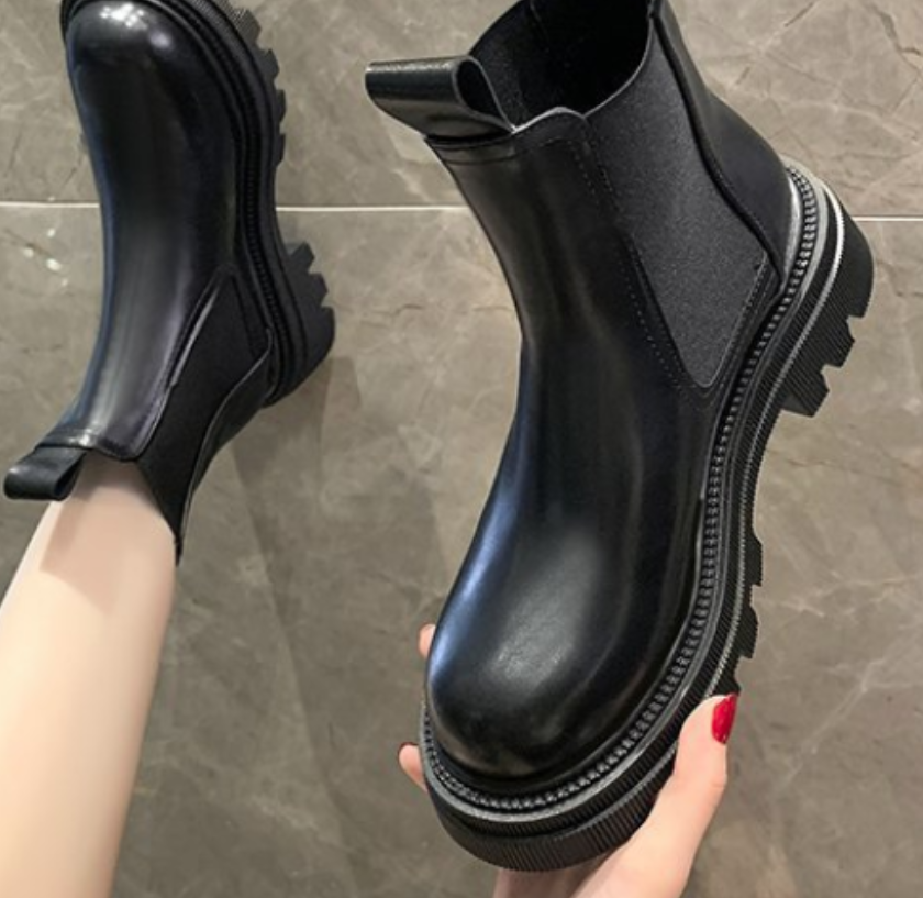 Women's Martin Short Boots - Thick-Soled British Style Karis Fashions