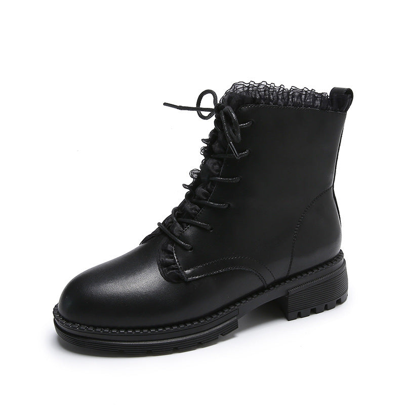Women's Lace-up Platform Short Martin Boots Karis Fashions