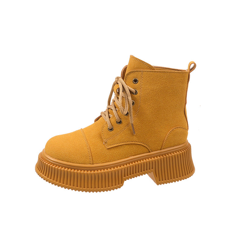 Women's Retro British Style Lace-up Martin Boots Karis Fashions