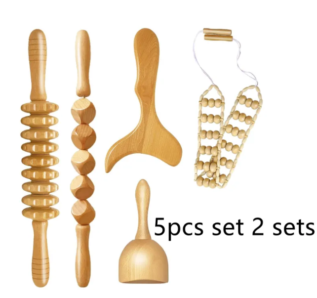 Wooden Anti-Cellulite Hand Massage Roller Set (Multiple Options) Karis Fashions