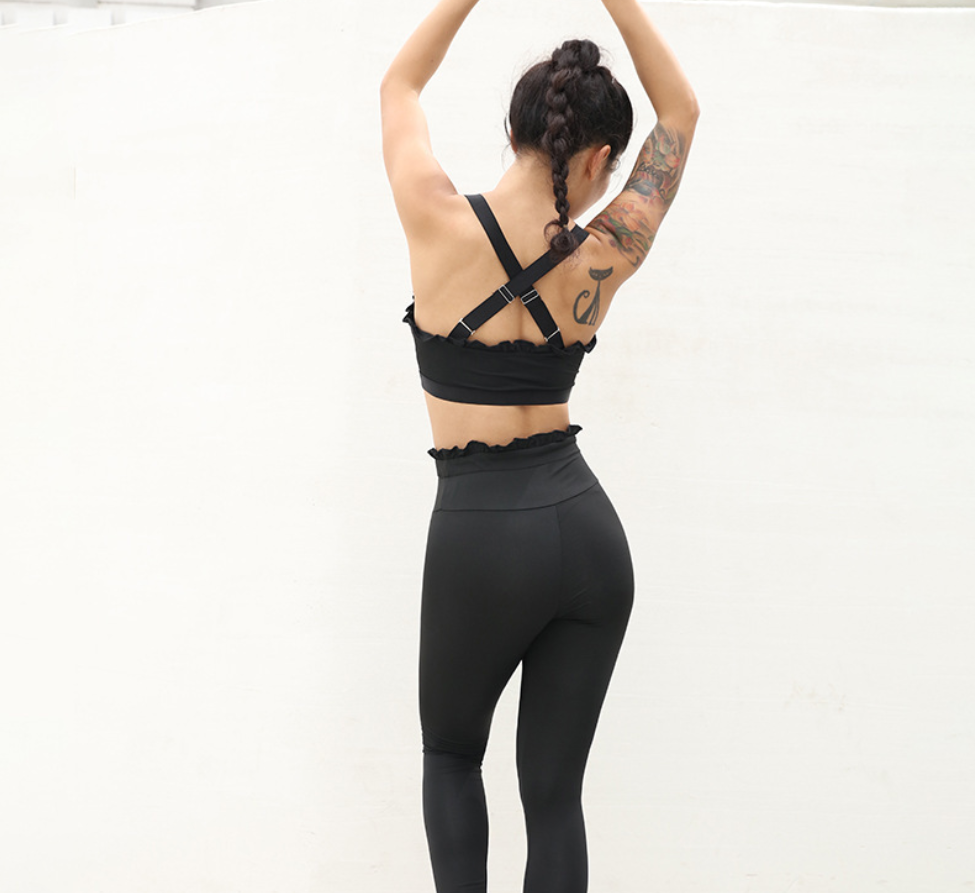 Lace Edge Yoga Set - Activewear Yoga Outfit Karis Fashions