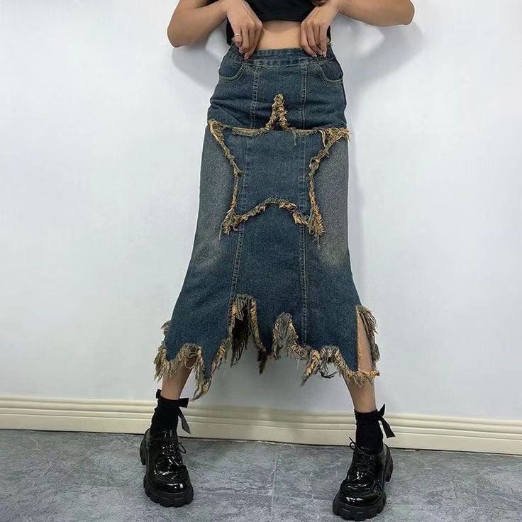 American Retro Women's High Waist Irregular Skirt Karis Fashions
