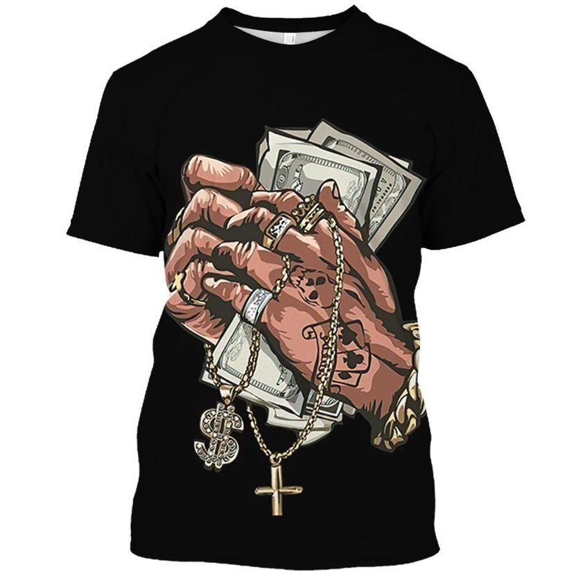 Men's Fashion 3D Printed Short Sleeve T-Shirt Karis Fashions