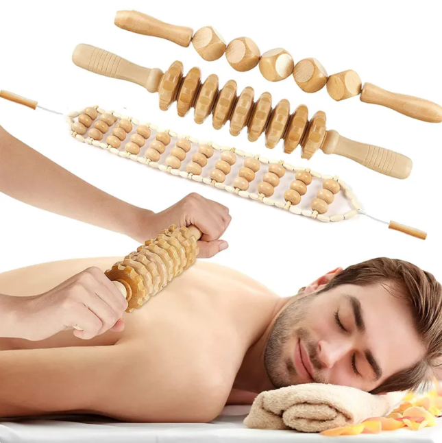 Wooden Anti-Cellulite Hand Massage Roller Set (Multiple Options) Karis Fashions
