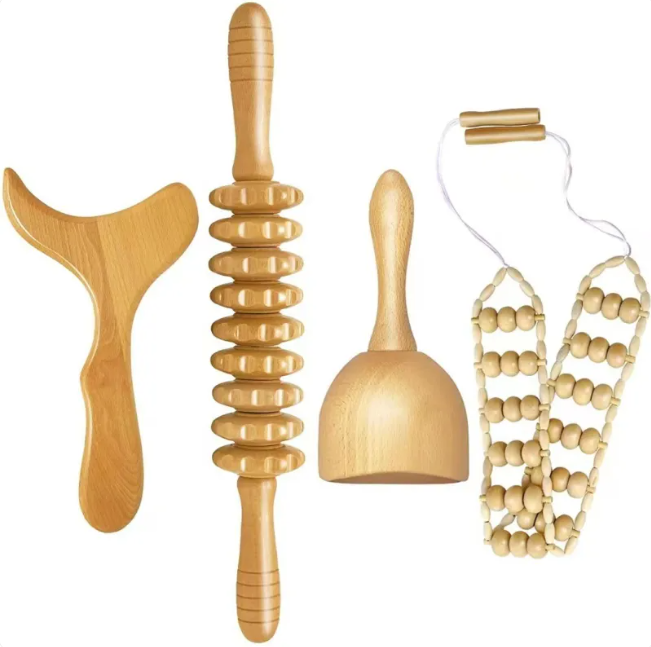 Wooden Anti-Cellulite Hand Massage Roller Set (Multiple Options) Karis Fashions