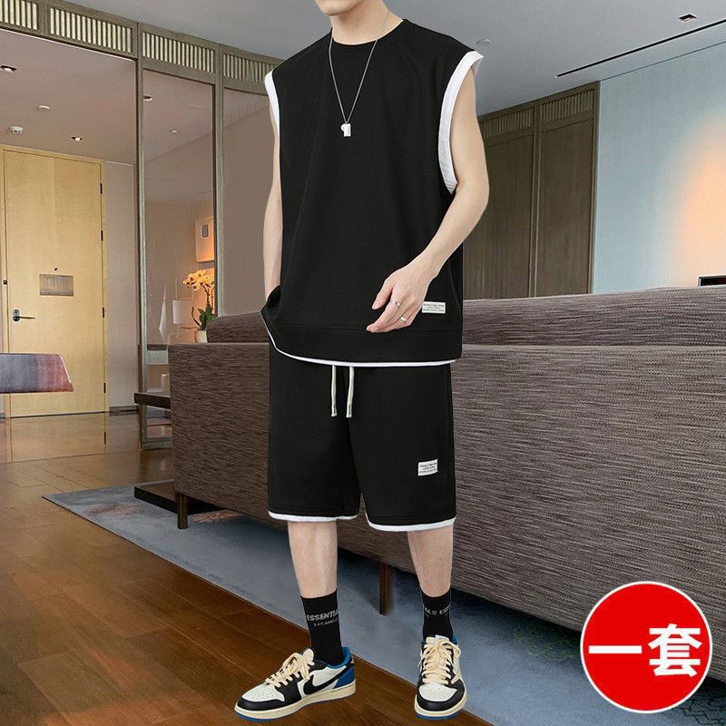 Men's Summer Waffle Set - Casual Sleeveless Outfit Karis Fashions