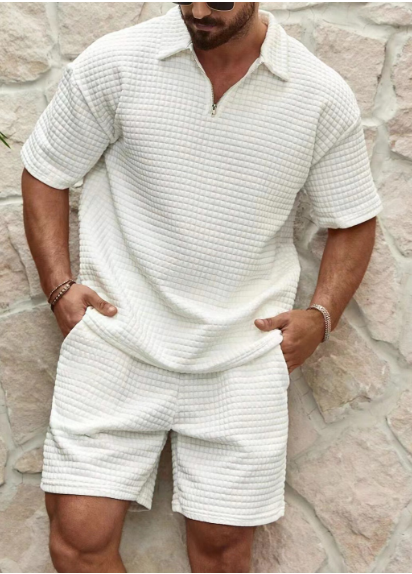 Roy™ Zomerset - Beige Men's Casual Waffle Set (One Set) Karis Fashions