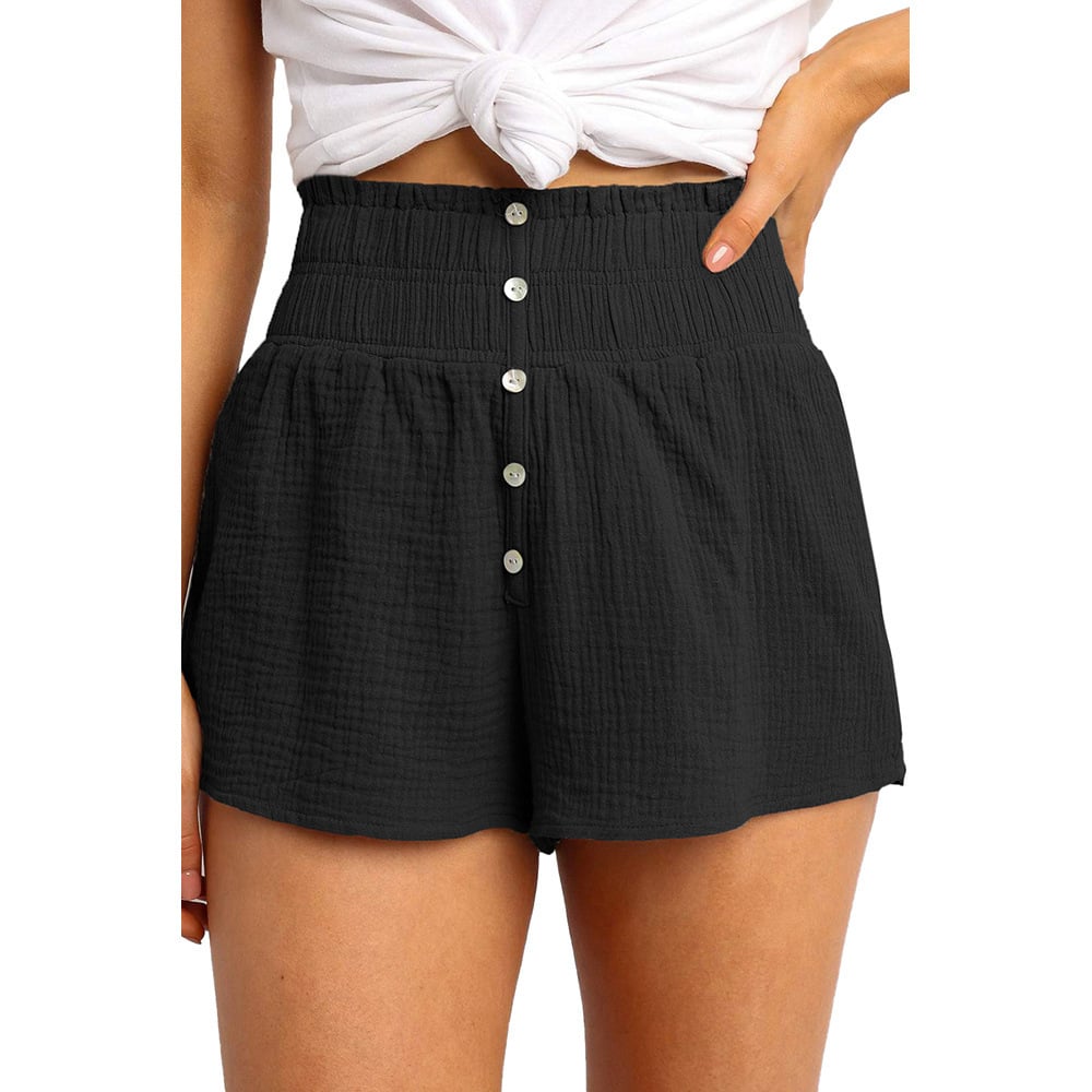 High-Waisted Solid Color Casual Straight-Leg Pants Karis Fashions