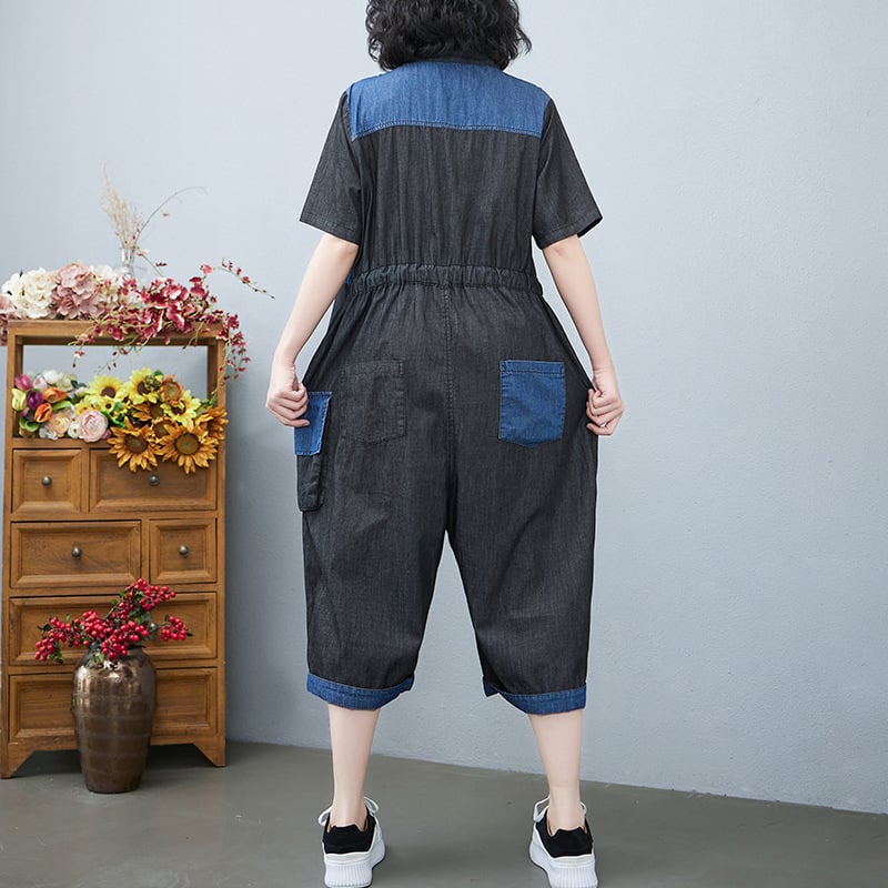 Women's Drawstring Denim Jumpsuit Fashion Outfit Karis Fashions
