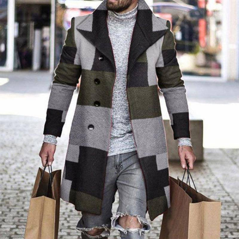 3D Printed Men's Woolen Lapel Jacket Karis Fashions