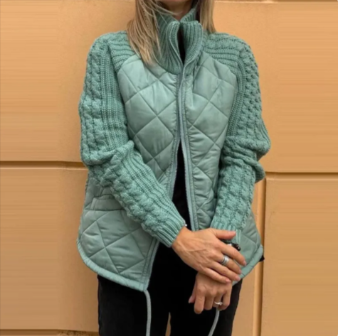 Stand Collar Cotton Jacket with Pockets – Women’s Winter Zip-Up Coat Karis Fashions