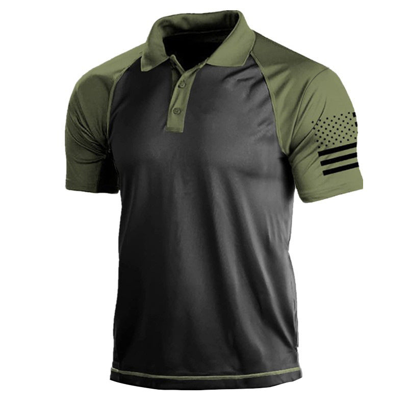Men's Outdoor 3D Digital Polo Shirt with US Flag Karis Fashions