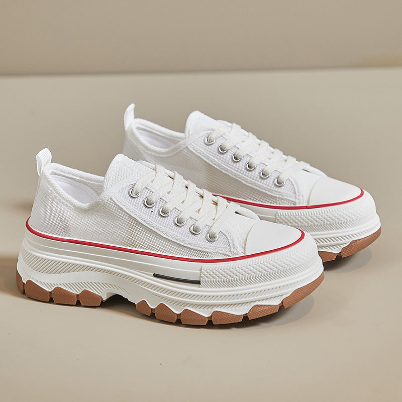 Women's Breathable Canvas Shoes - Thick-Soled Casual Wear Karis Fashions