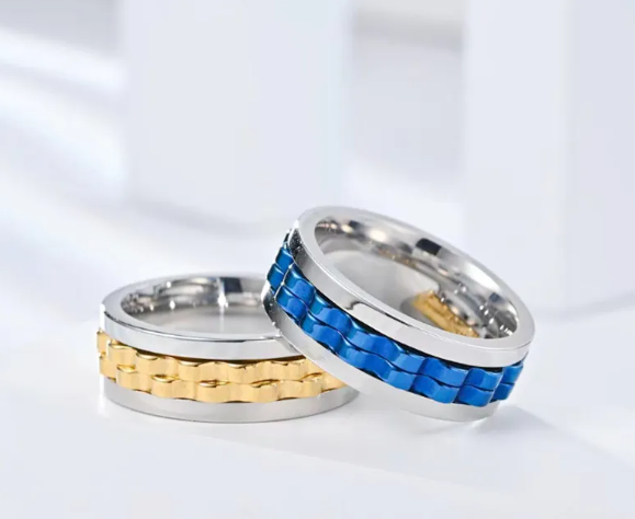 Titanium Spinner Fidget Ring for Men Karis Fashions