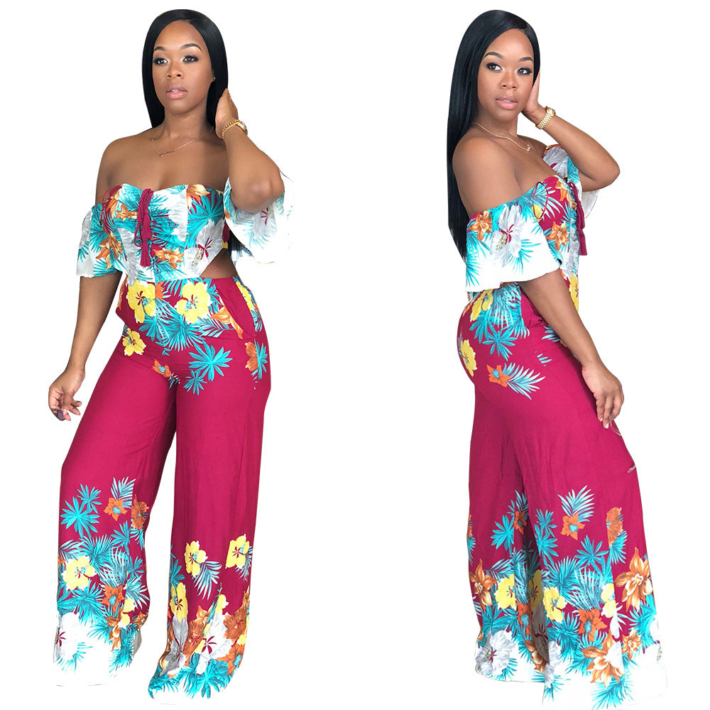 Backless Printed Jumpsuit - Women's Fashion Outfit Karis Fashions