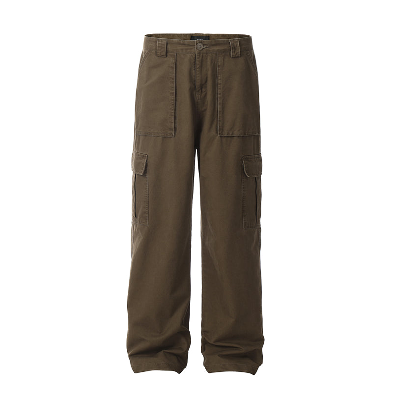 Vintage Wash Loose Fit Straight Leg Pants for Men Karis Fashions