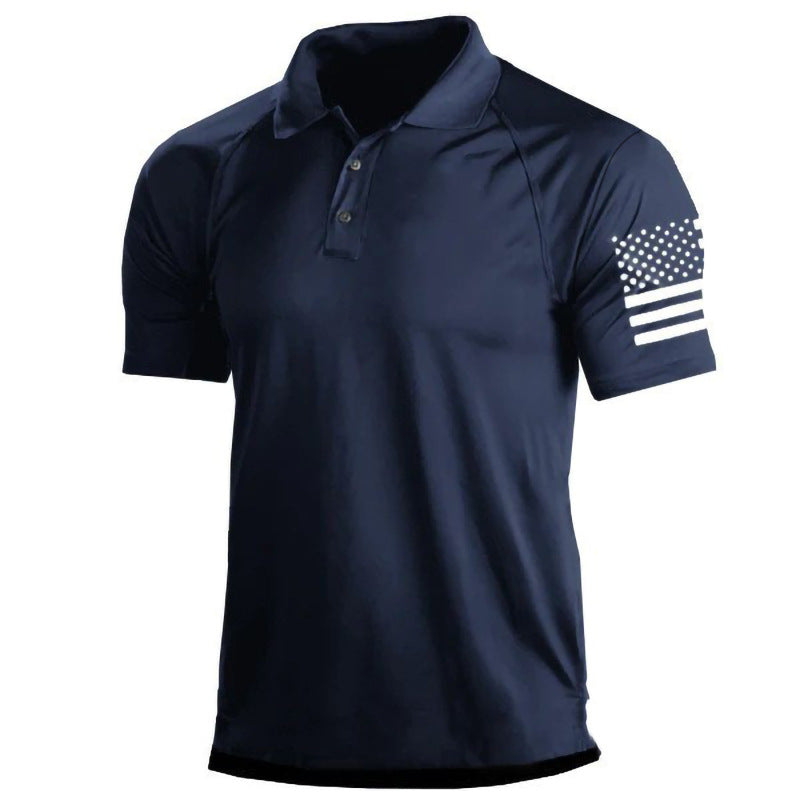 Men's Outdoor 3D Digital Polo Shirt with US Flag Karis Fashions