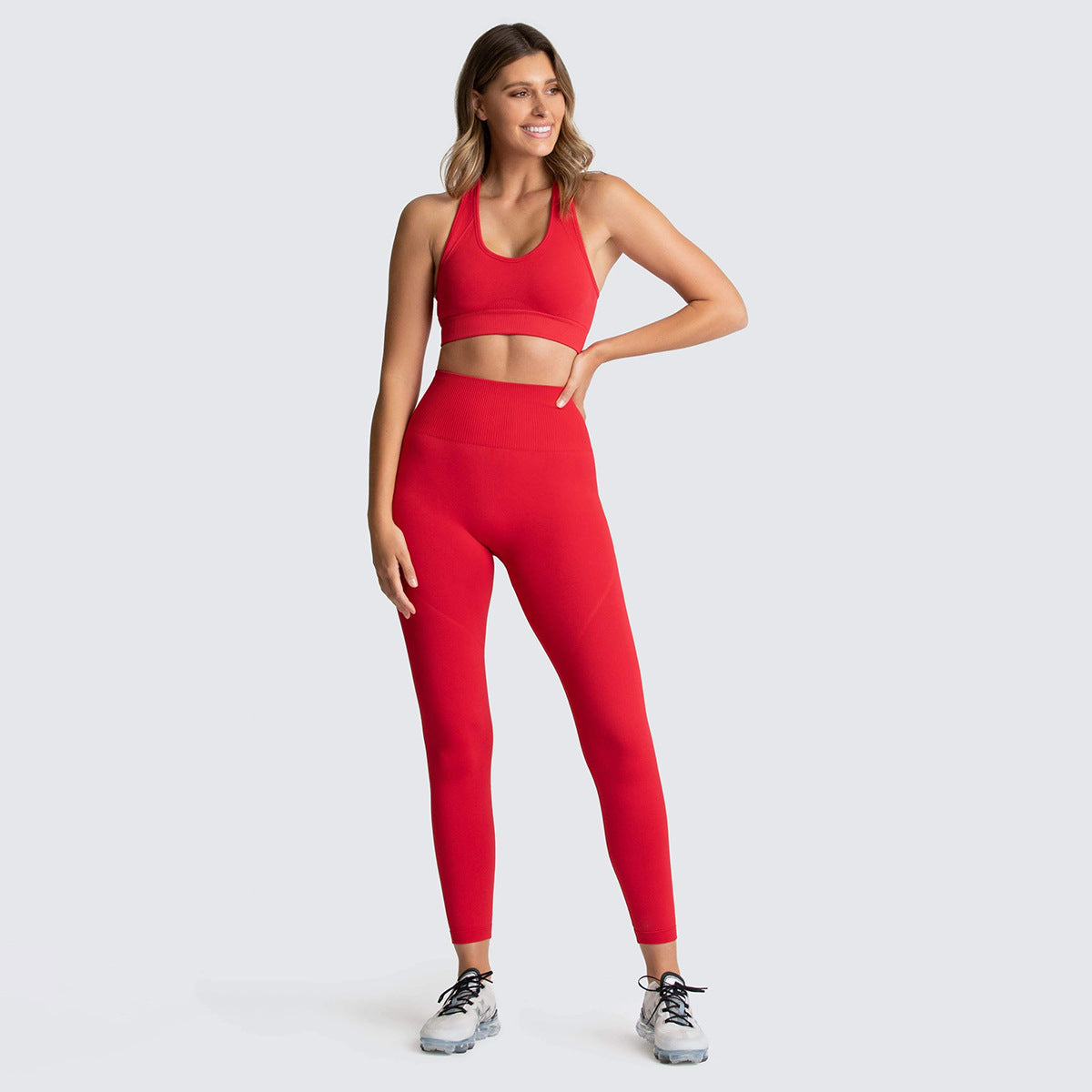 Seamless Knit Yoga Set for Women - Activewear Outfit Karis Fashions