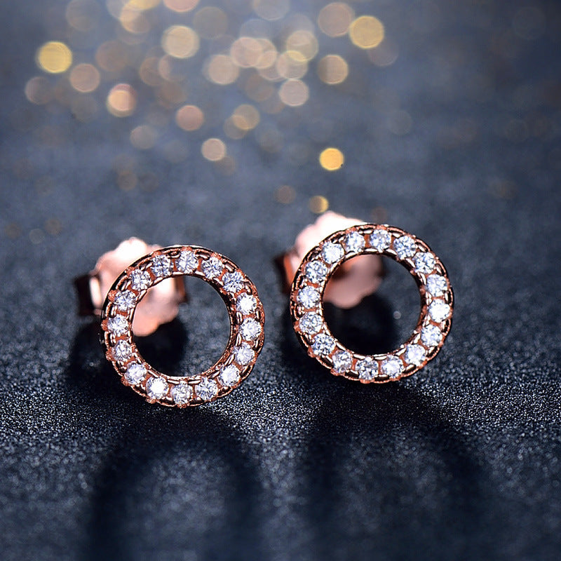 Minimalist S925 Silver Rose Gold Stud Earrings Karis Fashions