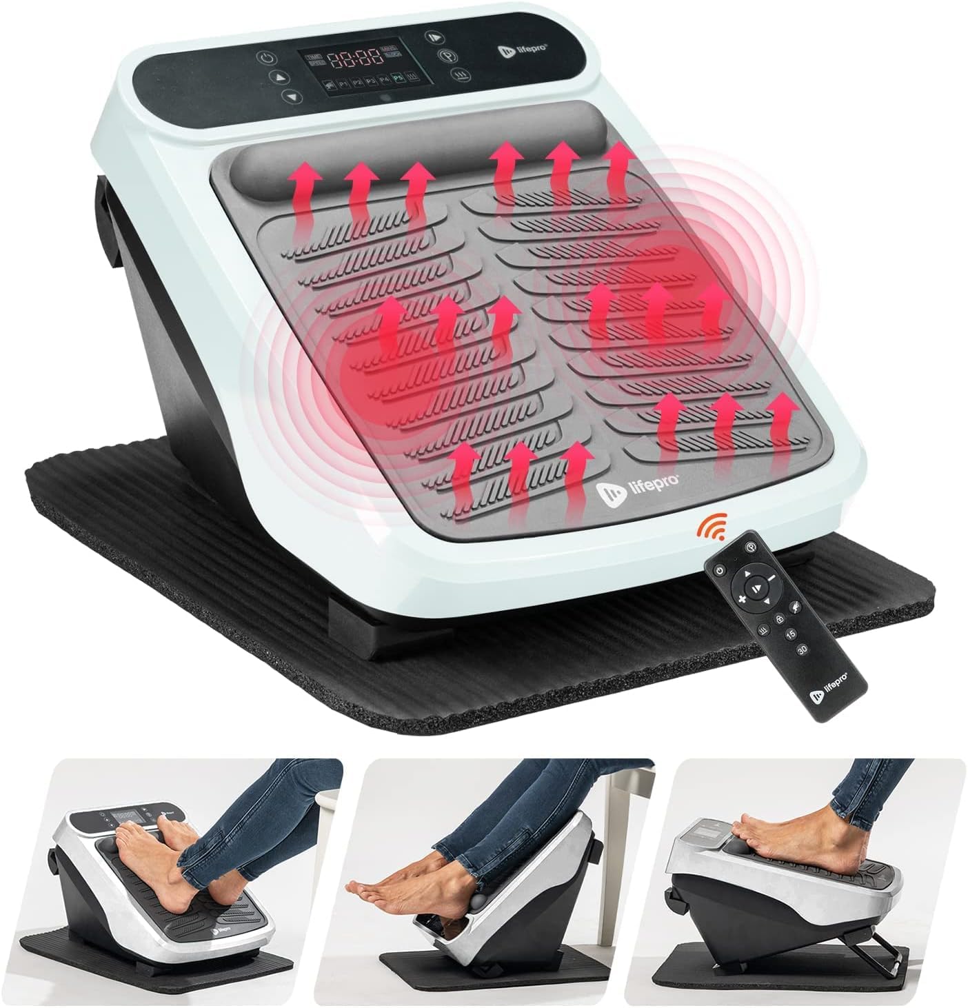 LifePro Foot Massager for Relaxing Calf & Foot Therapy - Vibrating Foot Massage Circulation Machine for Legs and Feet with Heat Combo -Under Desk Foot Massager for Pain Relief and Circulation of Blood Karis Fashions