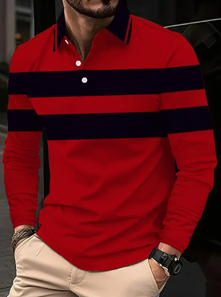 Men's 3D Digital Print Lapel Short Sleeve Polo Shirt Karis Fashions