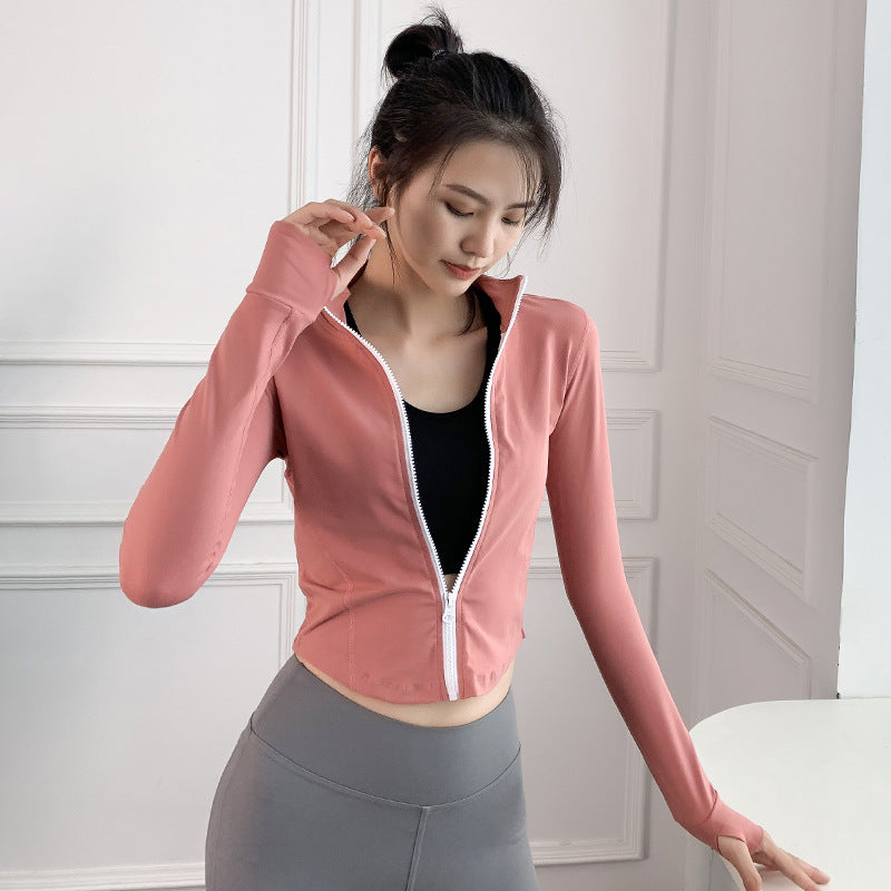 Women's Long Sleeve Workout Jacket for Yoga and Running Karis Fashions