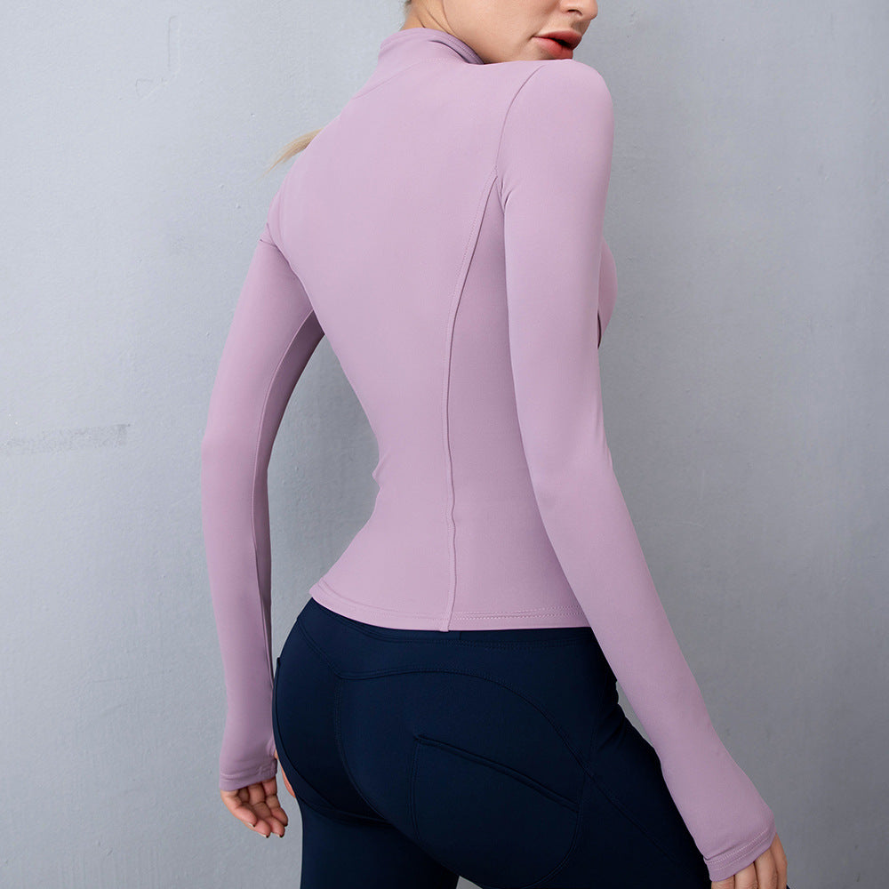 Women's Zip-Up Long Sleeve Yoga Jacket for Fitness Karis Fashions