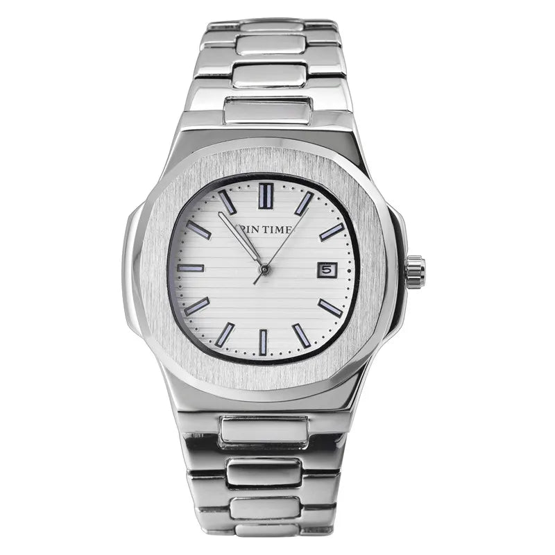 Quartz Watch Calendar Waterproof Luminous Steel Band Watch Karis Fashions