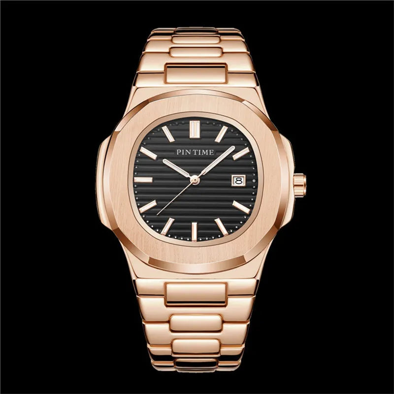 Quartz Watch Calendar Waterproof Luminous Steel Band Watch Karis Fashions