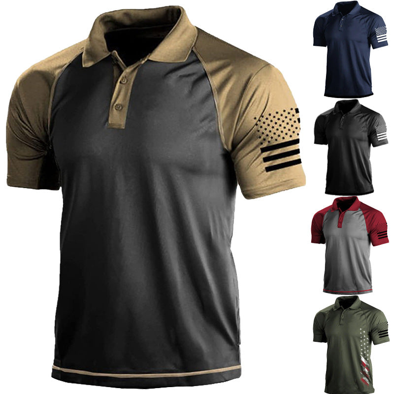Men's Outdoor 3D Digital Polo Shirt with US Flag Karis Fashions