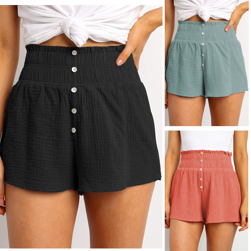 High-Waisted Solid Color Casual Straight-Leg Pants Karis Fashions