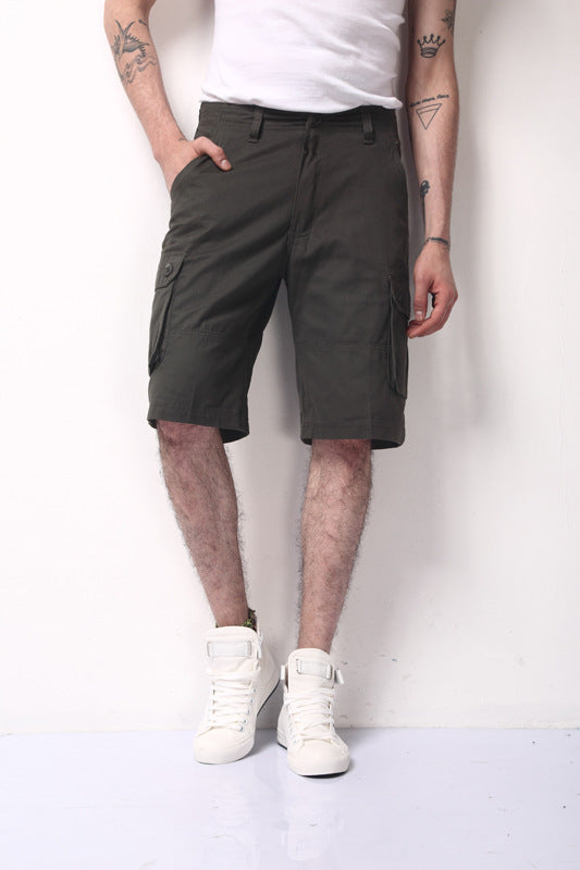 Men's Casual Cotton Cargo Shorts, Loose Fit Beach Pants Karis Fashions