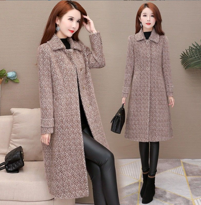 Mid-Length Padded Imitation Mink Fleece Coat for Women Karis Fashions