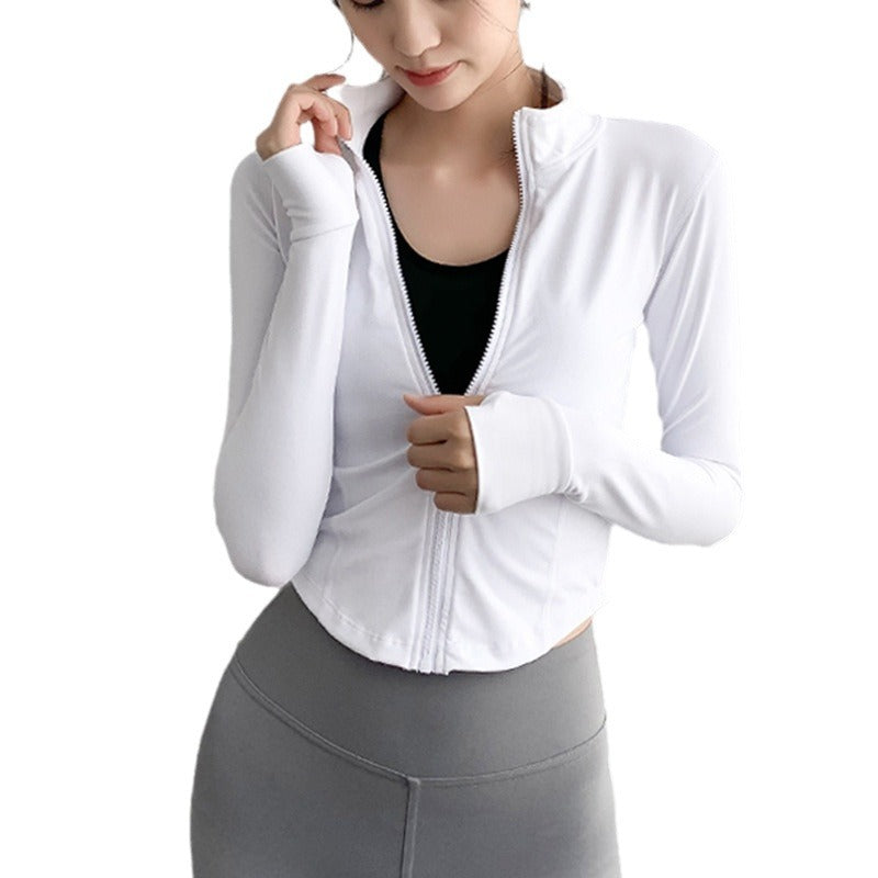 Women's Long Sleeve Workout Jacket for Yoga and Running Karis Fashions